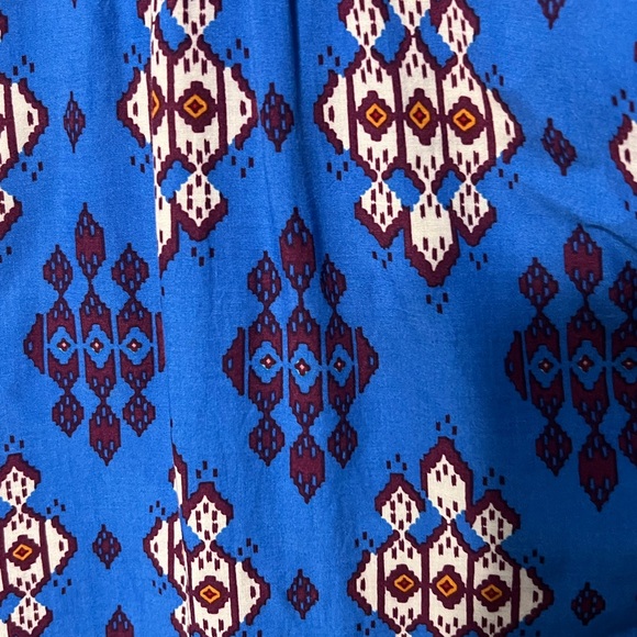 Maeve Aztec Blue print Blouse Size 2 - Picture 3 of 7